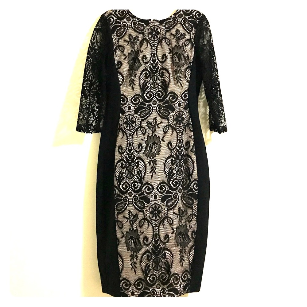 New. London Time Black Lace Dress